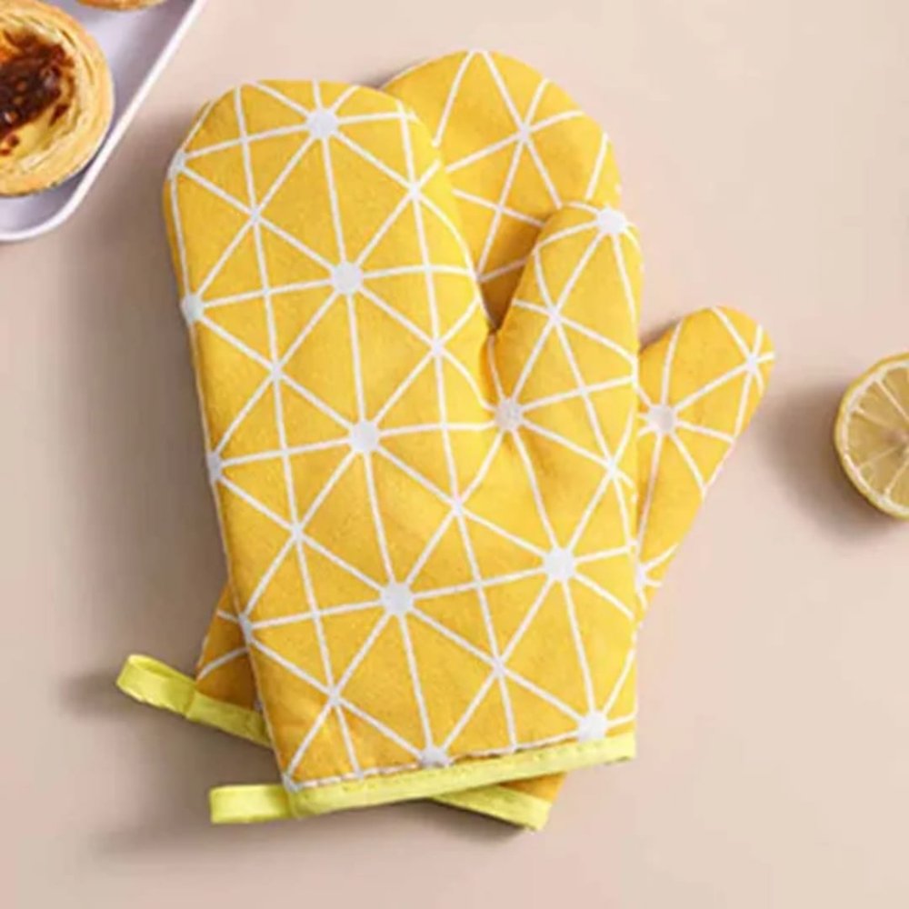 Cotton oven gloves