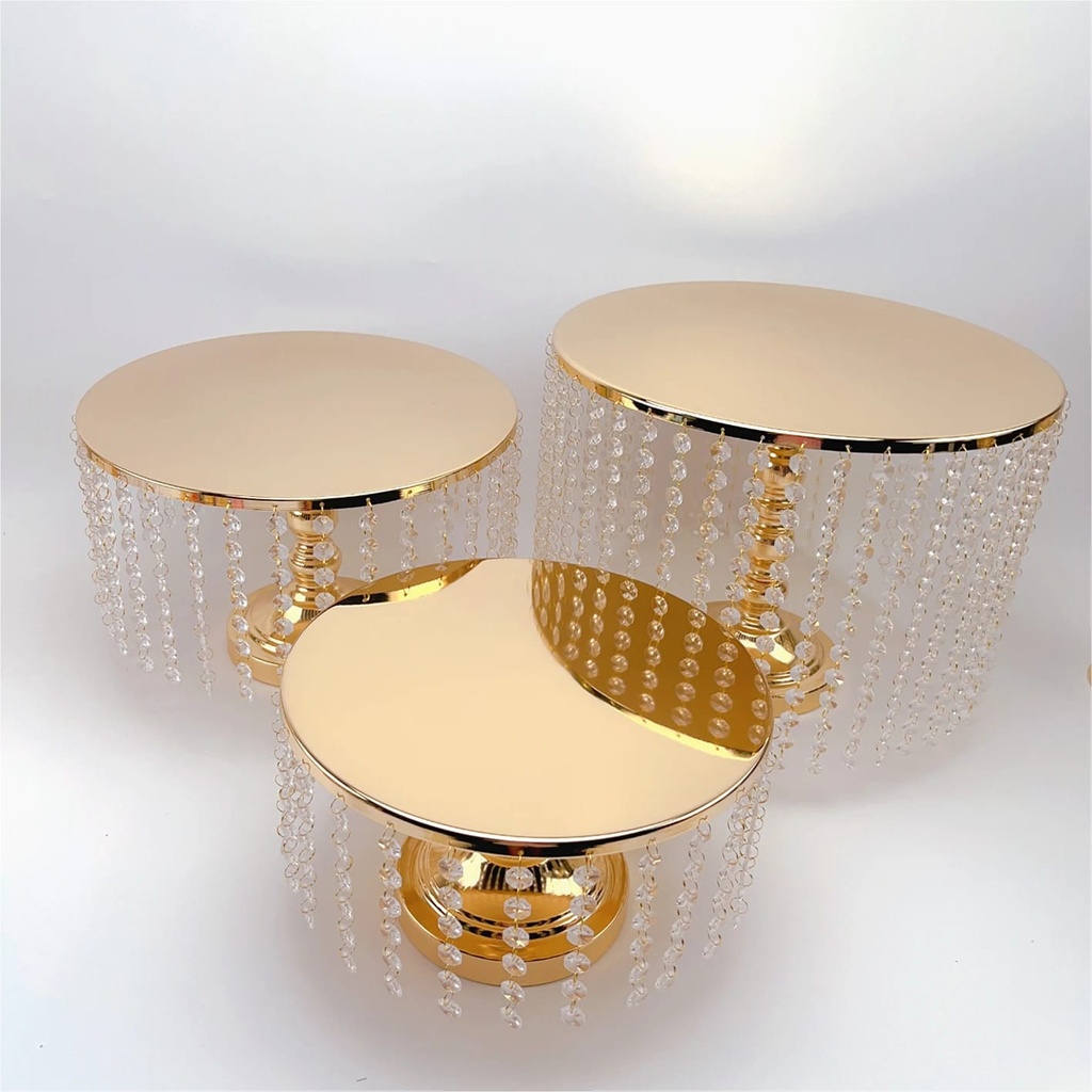 3pcs Beaded Crystal Cake Stand 2