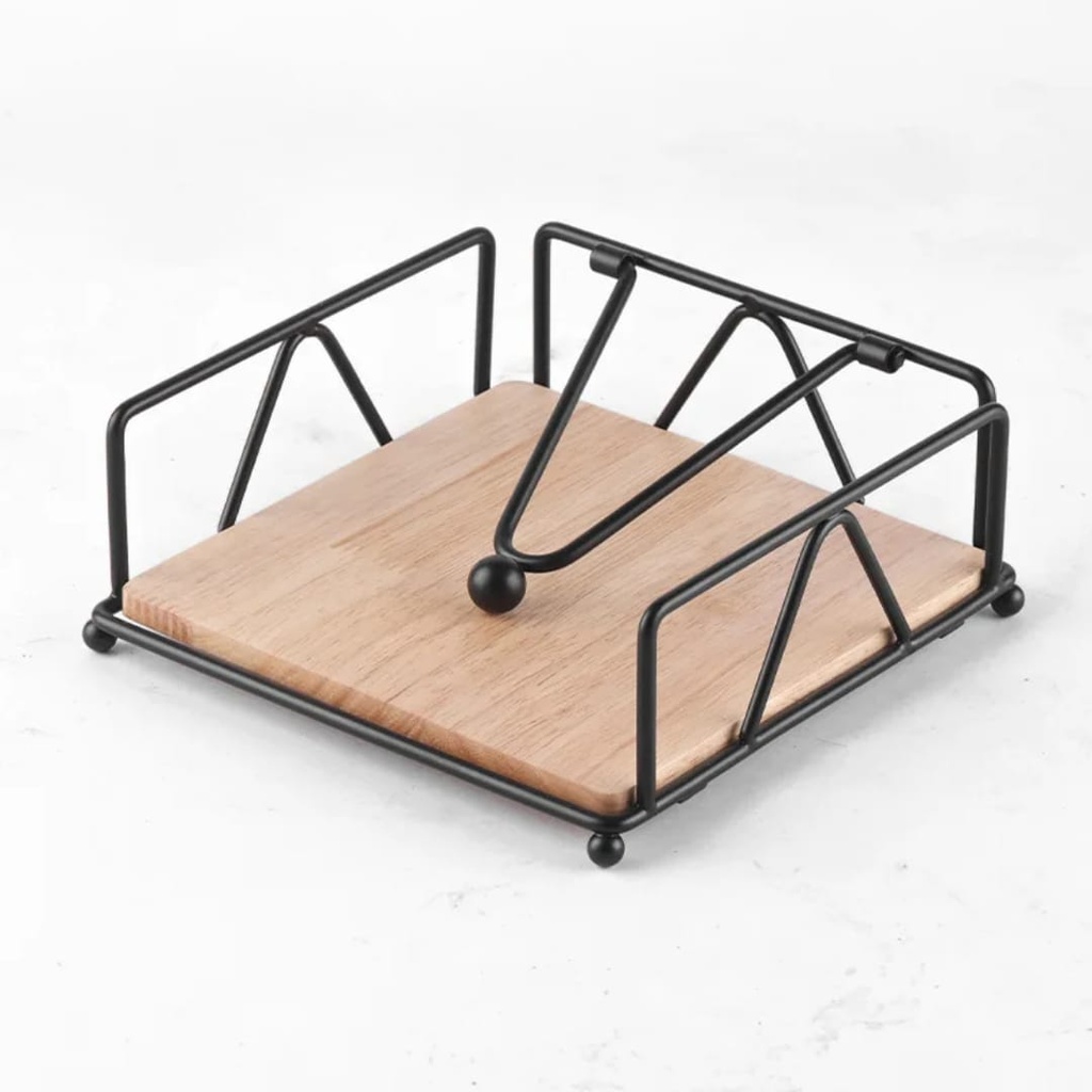 Wrought Iron & Oak Serviette / Napkin Holder 3