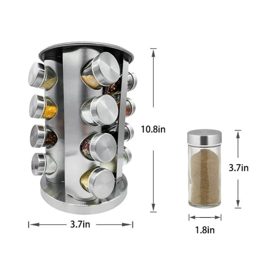 16pcs Rotating Spice Storage Rack 3