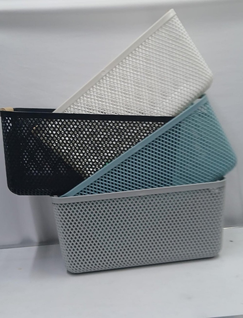 Plastic storage basket organiser