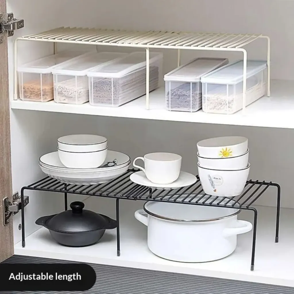 Expandable Kitchen Shelf Storage Rack (Black)