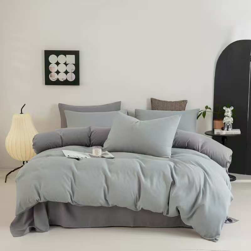 6pcs Cotton Duvet Cover Set (6×7) (Light Grey)