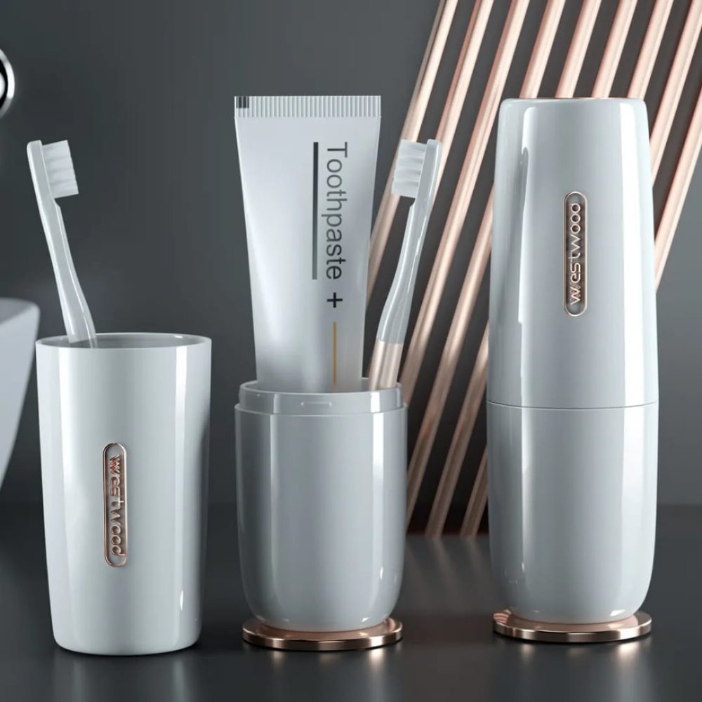 Luxury Travel Toothbrush Holder (White)