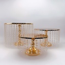 3pcs Beaded Crystal Cake Stand