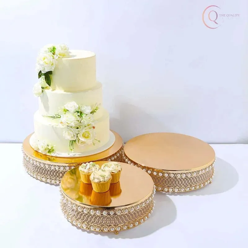 3pcs Beaded Dome Cake Stand