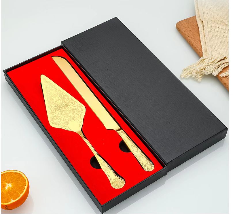 2pcs Gold Cake Server Set