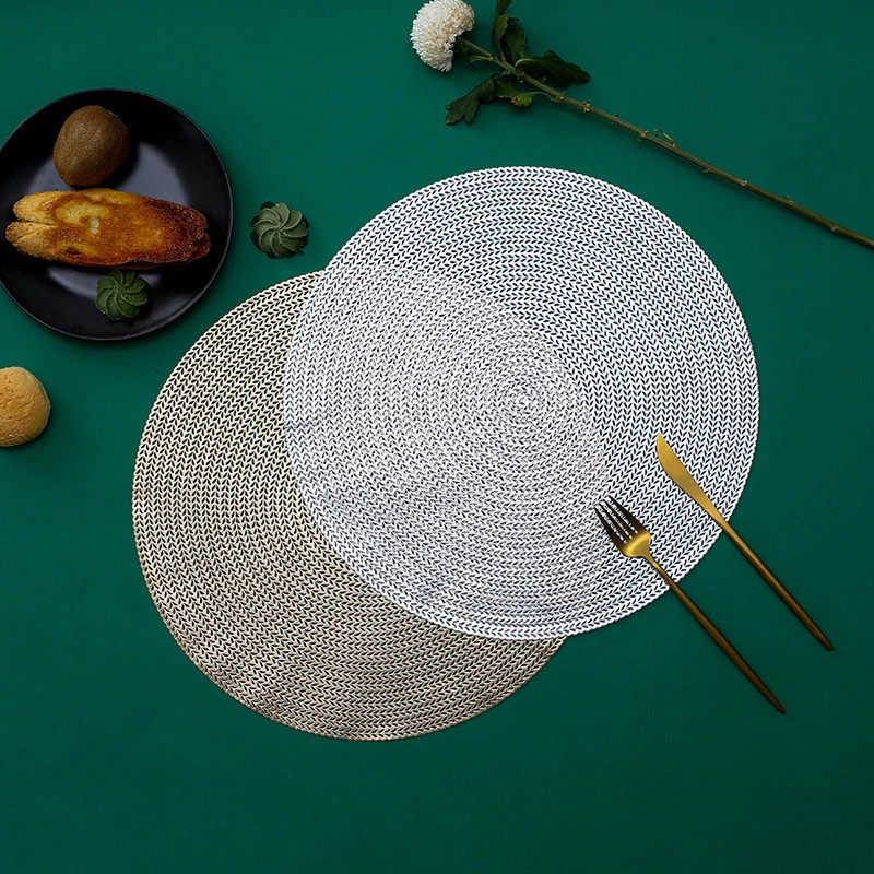6pcs PVC Hollow Place mats / Table mats (Gold)