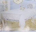 Rectangular Table Cloth with Embroidered Lace