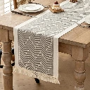 Woven Chevron Table Runner with Tassels