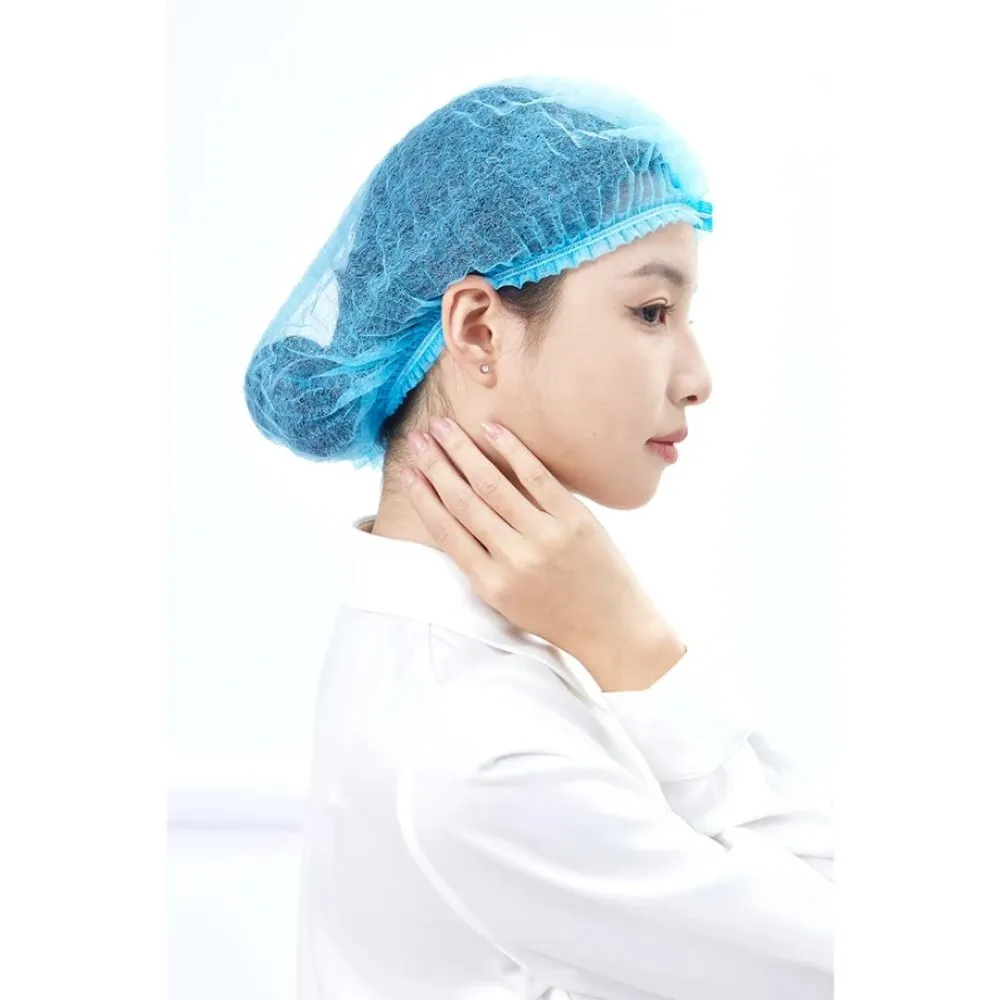 100pcs Disposable Non-Woven Hair net (Blue)