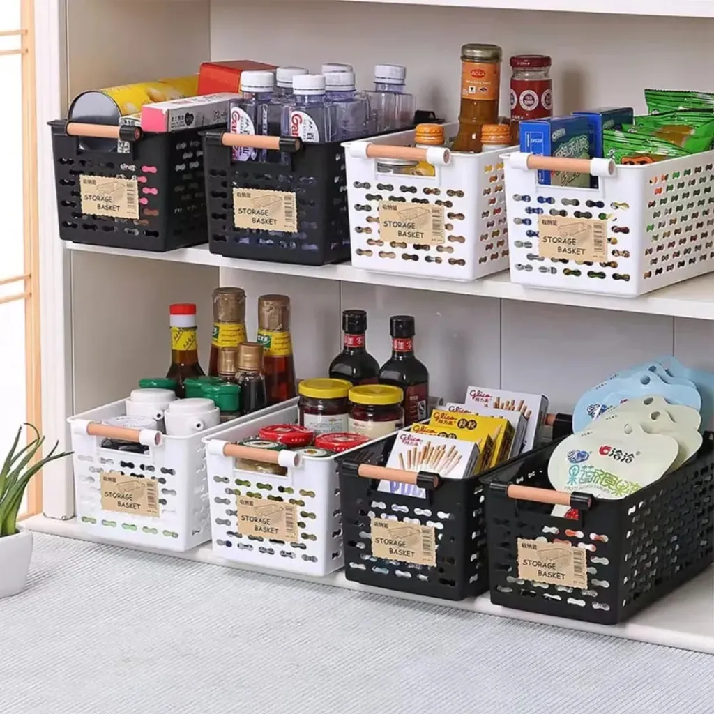 Plastic Basket Organizer (Black)